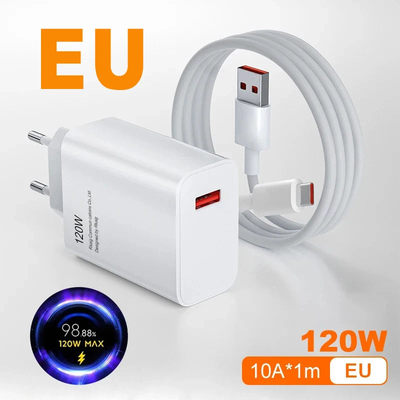 Xiaomi Original Charger Turbo Fast Charge 120W EU/US Hypercharge Adapter for Redmi Note 11 12 13 Pro plus 5G Mi 14 13 13T Cable