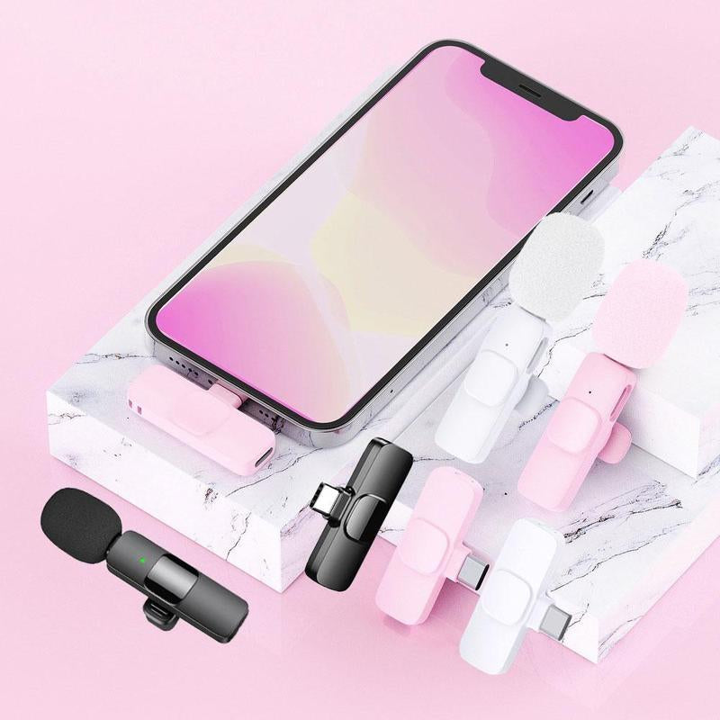 Wireless Lavalier Microphone for Iphone/Smartphone, 2 Mini Lapel Microphones with Clearer Audio for Video