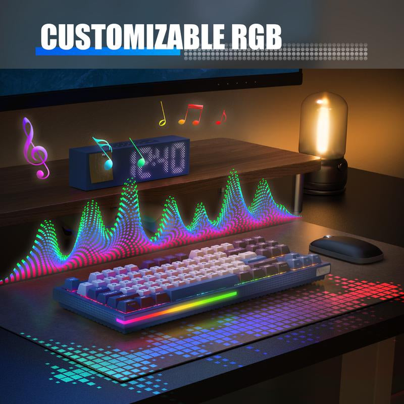 Clearance Sale KEMOVE K87 Wireless Hot-Swap Mechanical Gaming Keyboard, 87 Keys RGB Backlit with 4000Mah Battery, Triple-Mode Connection — Limited Time Sale