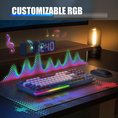 Clearance Sale KEMOVE K87 Wireless Hot-Swap Mechanical Gaming Keyboard, 87 Keys RGB Backlit with 4000Mah Battery, Triple-Mode Connection — Limited Time Sale