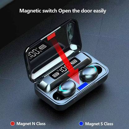 F9 TWS Wireless Bluetooth Headphones: Game Earbuds with Digital Display & Large-Capacity Charging Case