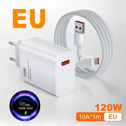 Xiaomi Original Charger Turbo Fast Charge 120W EU/US Hypercharge Adapter for Redmi Note 11 12 13 Pro plus 5G Mi 14 13 13T Cable
