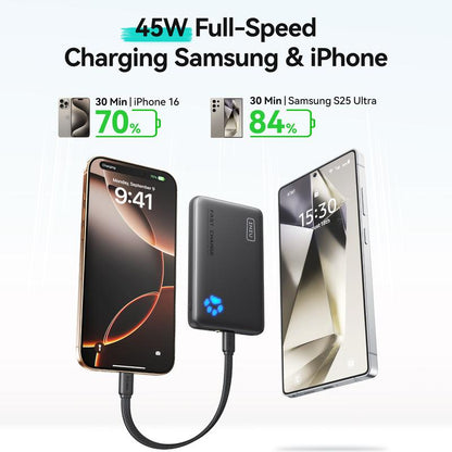 INIU Portable Charger, Ultra Slim 10000Mah 45W PD Power Bank USB C In&Out Fast Charging Battery Pack, Travel Essential Phone Powerbank Compatible with Iphone 17 16 15 14 13 12 Samsung S25 S24 Google Ipad Etc