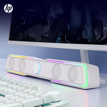 HP DHE-6002 Wired RGB Multimedia Speaker, PC Gaming Speakers, Long Desktop Speaker for Home & Office Computers, Best Christmas Gift for Girl, Electronic Gadgets