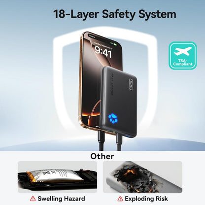 INIU Portable Charger, Ultra Slim 10000Mah 45W PD Power Bank USB C In&Out Fast Charging Battery Pack, Travel Essential Phone Powerbank Compatible with Iphone 17 16 15 14 13 12 Samsung S25 S24 Google Ipad Etc