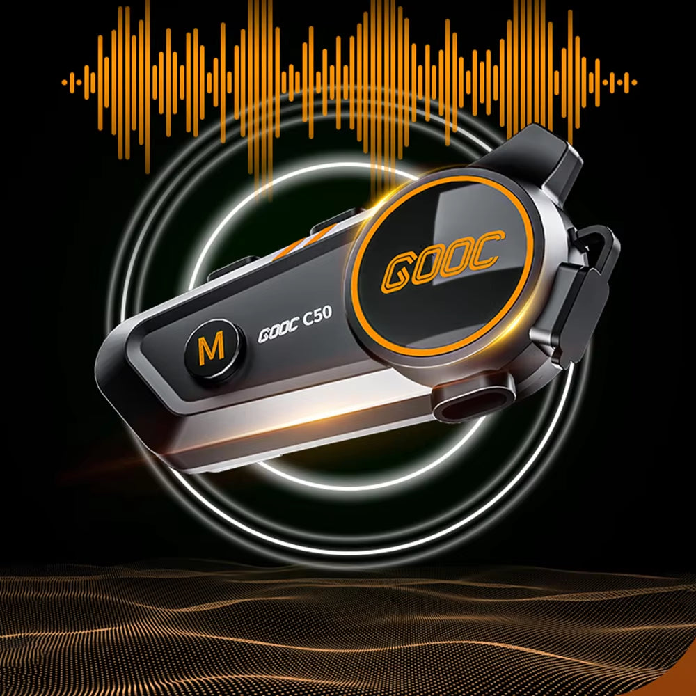 3D Surround Heavy Bass Motorcycle Helmet Headset Stereo Bluetooth Hands Free Call IPX7 Waterproof with Tri-Color Ambient Light