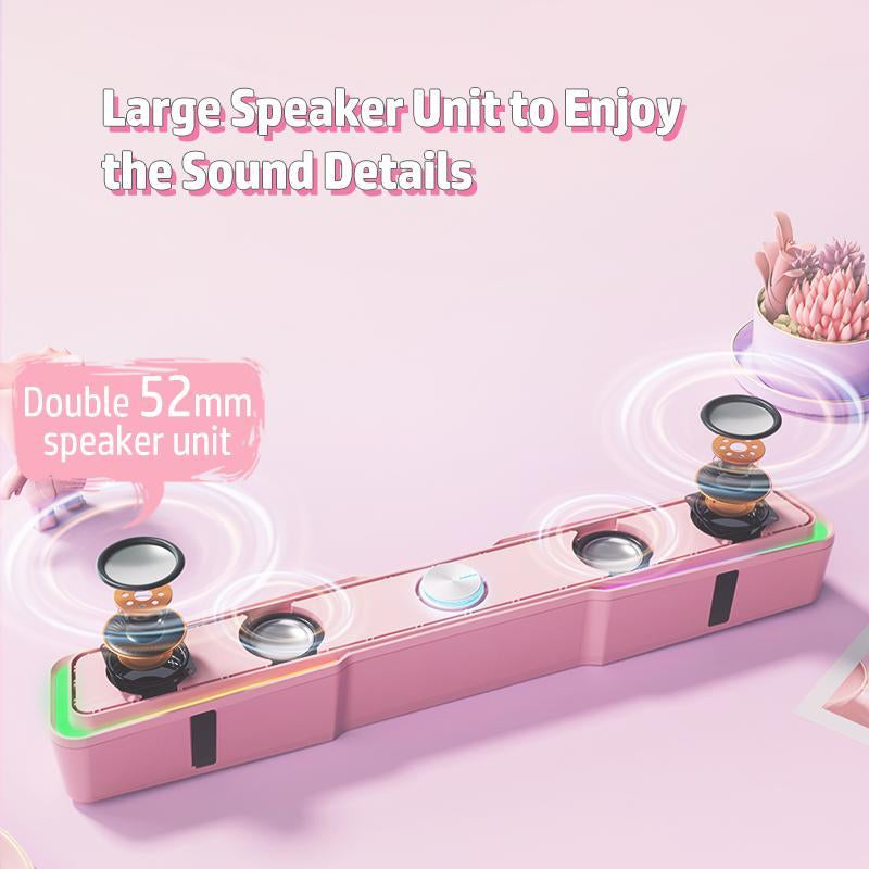 HP DHE-6002 Wired RGB Multimedia Speaker, PC Gaming Speakers, Long Desktop Speaker for Home & Office Computers, Best Christmas Gift for Girl, Electronic Gadgets