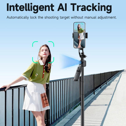 All-In-One Selfie Stick Tripod ,One-Click Automatically Pop-Up Open, Face Tracking ,Gesture Control Functions , with Handheld Stabilizer,Detachable Phone Holder ,360°Rotation,With Mutifunctional Remote Control,Maximum Extends to 68.9 Inches