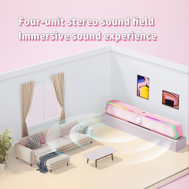 HP DHE-6002 Wired RGB Multimedia Speaker, PC Gaming Speakers, Long Desktop Speaker for Home & Office Computers, Best Christmas Gift for Girl, Electronic Gadgets