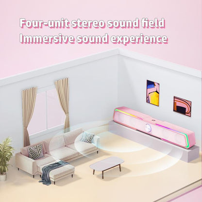 HP DHE-6002 Wired RGB Multimedia Speaker, PC Gaming Speakers, Long Desktop Speaker for Home & Office Computers, Best Christmas Gift for Girl, Electronic Gadgets