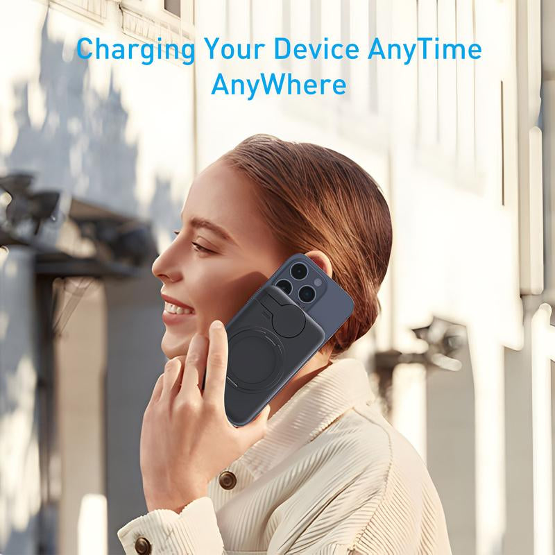 Qi2 10000Mah MAGNETIC POWER BANK, 15W Bracket Ultra-Fast Charging,Sanity Charger,Magnetic Power Bank,Magnetic Phone Charger, Power Bank,2 Chargers 1 Phone, Foldable Charger Stand, Wireless Charger,Charging Pad, Slim Magsafe Wireless Charger, Cellura Re,