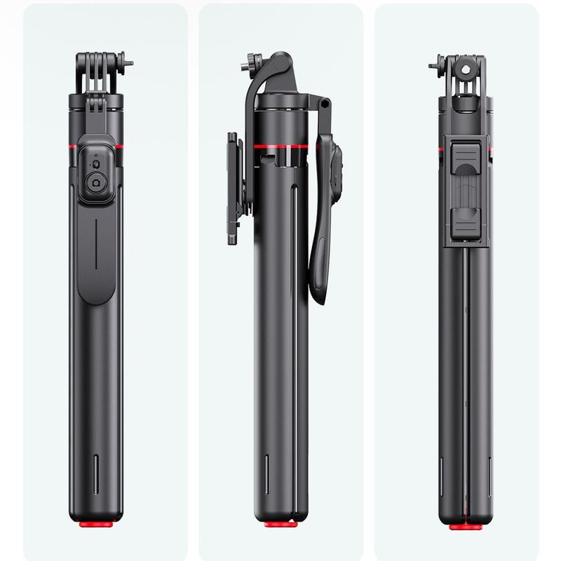 All-In-One Selfie Stick Tripod ,One-Click Automatically Pop-Up Open, Face Tracking ,Gesture Control Functions , with Handheld Stabilizer,Detachable Phone Holder ,360°Rotation,With Mutifunctional Remote Control,Maximum Extends to 68.9 Inches