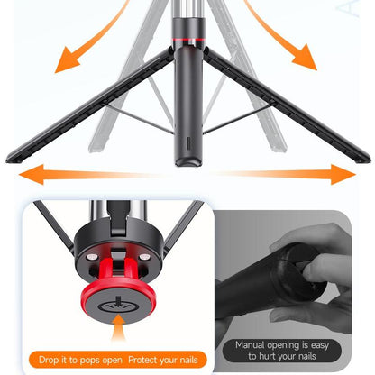 All-In-One Selfie Stick Tripod ,One-Click Automatically Pop-Up Open, Face Tracking ,Gesture Control Functions , with Handheld Stabilizer,Detachable Phone Holder ,360°Rotation,With Mutifunctional Remote Control,Maximum Extends to 68.9 Inches