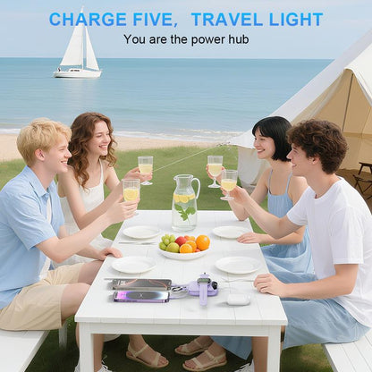 22.5W Fast Charging Portable Charger 10000Mah, Built-In Cables Mini Power Bank with LED Display, Keychain Travel Battery Pack for Iphone & Iwatch