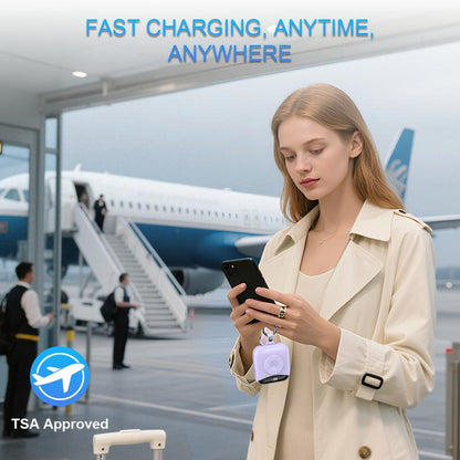 22.5W Fast Charging Portable Charger 10000Mah, Built-In Cables Mini Power Bank with LED Display, Keychain Travel Battery Pack for Iphone & Iwatch