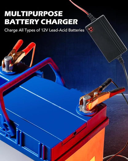 【Blackfriday】Orion Motor Tech 1/2PC 12V Battery Charger and Maintainer, Trickle Charger for Charging Boats Motorcycles Atvs Riding Mowers & Car Truck SUV RV Maintenance ,Repair Tool Kit,Home Car Repair, Limited Time Deal