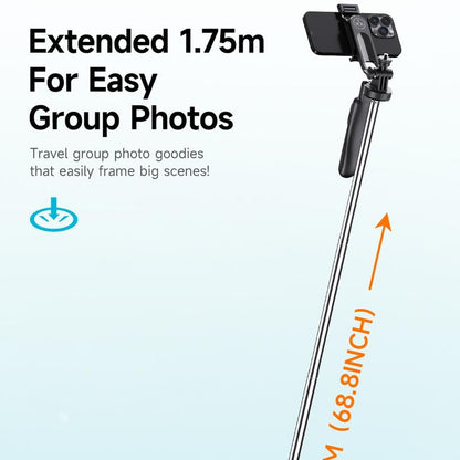 All-In-One Selfie Stick Tripod ,One-Click Automatically Pop-Up Open, Face Tracking ,Gesture Control Functions , with Handheld Stabilizer,Detachable Phone Holder ,360°Rotation,With Mutifunctional Remote Control,Maximum Extends to 68.9 Inches