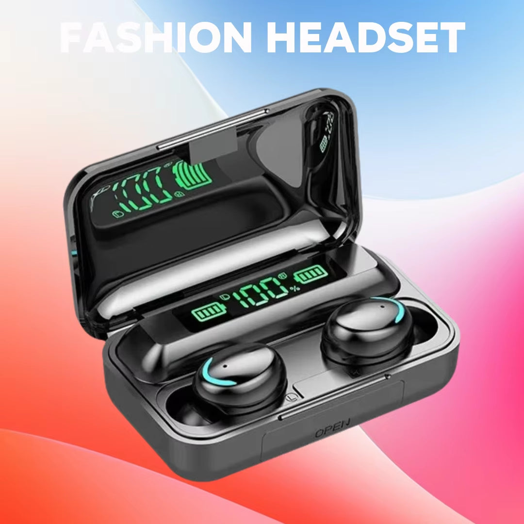 F9 TWS Wireless Bluetooth Headphones: Game Earbuds with Digital Display & Large-Capacity Charging Case