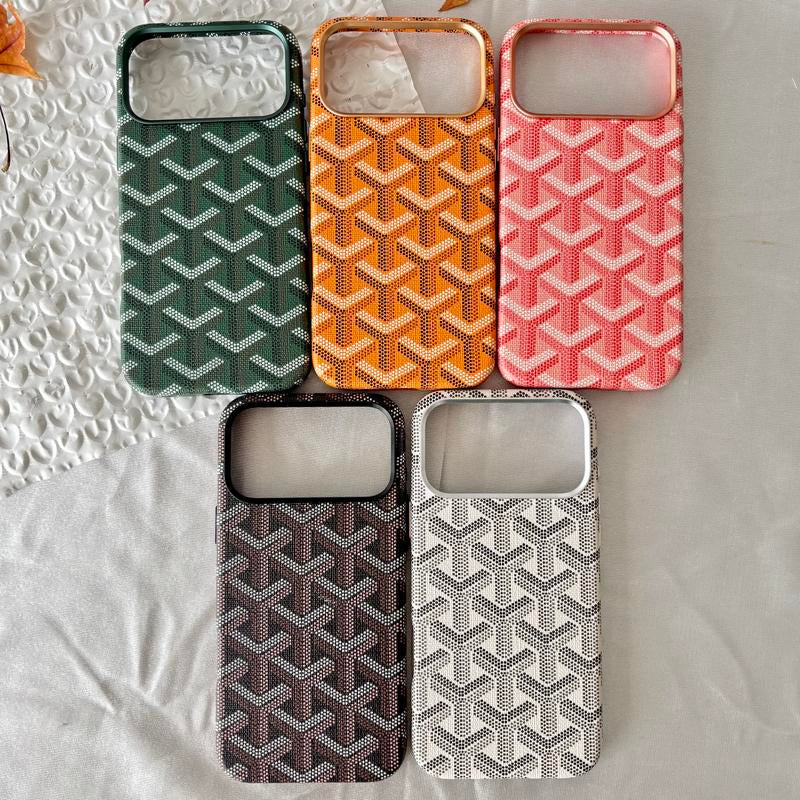 Magsafe Leather Magnetic Protective Case for Iphone 17 Pro Max Trendy Shockproof Cover with Microfiber Lining & Elegant Patterns Ultra Thin Durable Stylish Protection Black Metal Finish Smartphone Casing