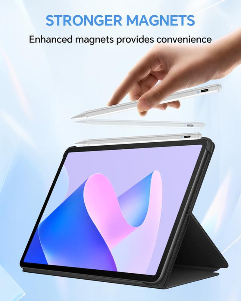 Stylus Pen for Ipad 2018-2024 Models with 3X Faster Charge Tilt Sensitivity Palm Rejection Ergonomic Magnetic Wireless Charging Compatible with Ipad Pro Air Mini Tablet Tiktokshopblackfriday