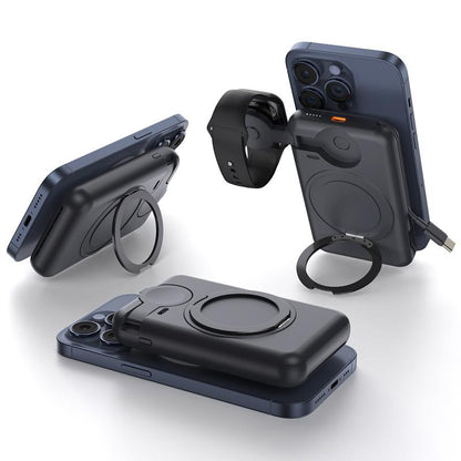 Qi2 10000Mah MAGNETIC POWER BANK, 15W Bracket Ultra-Fast Charging,Sanity Charger,Magnetic Power Bank,Magnetic Phone Charger, Power Bank,2 Chargers 1 Phone, Foldable Charger Stand, Wireless Charger,Charging Pad, Slim Magsafe Wireless Charger, Cellura Re,