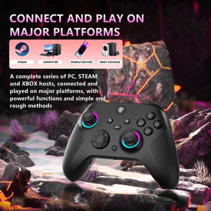 YUYIU Wireless Controller for Xbox Series X/S, Xbox One, Windows PC with 3.5Mm Audio Jack, 1000Mah Battery, Dual Vibration, Turbo, Programmable Joystick, RGB Lighting, Type-C Charging Cable, Obsidian Gaming Console