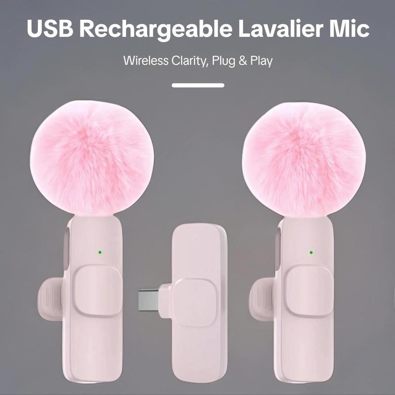 Wireless Lavalier Microphone for Iphone/Smartphone, 2 Mini Lapel Microphones with Clearer Audio for Video