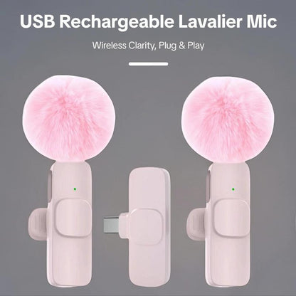 Wireless Lavalier Microphone for Iphone/Smartphone, 2 Mini Lapel Microphones with Clearer Audio for Video