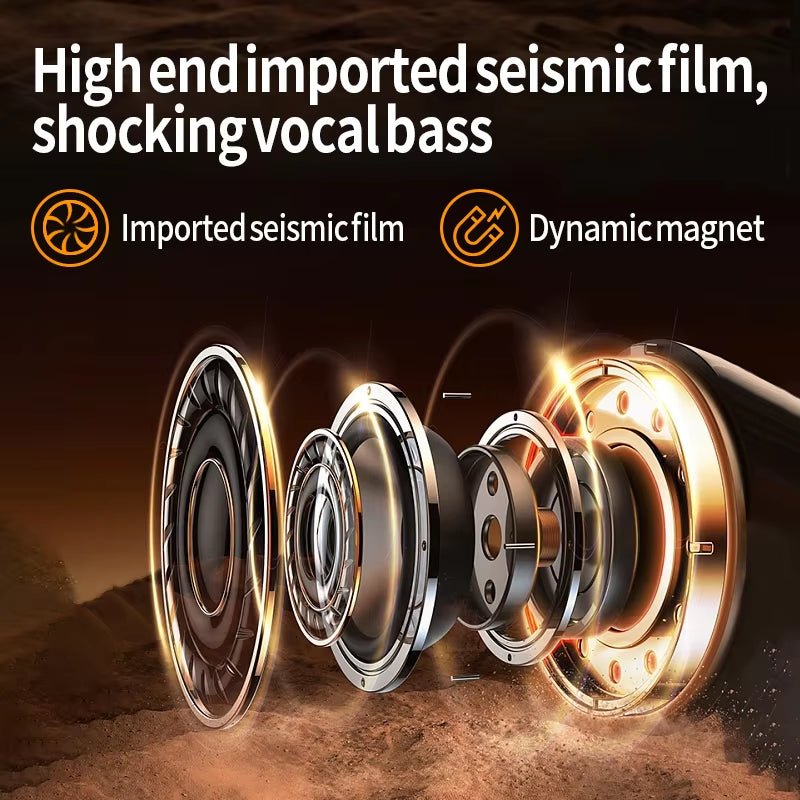 3D Surround Heavy Bass Motorcycle Helmet Headset Stereo Bluetooth Hands Free Call IPX7 Waterproof with Tri-Color Ambient Light